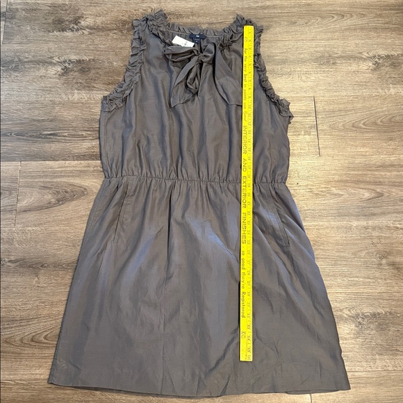 Gap Gray Sleeveless Silk Blend Ruffle Dress Size XL - Picture 2 of 7